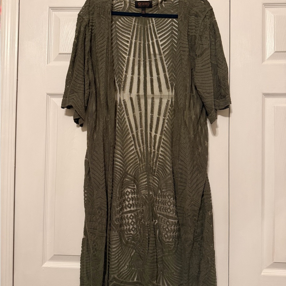 Shyanne Olive Sheer Kimono